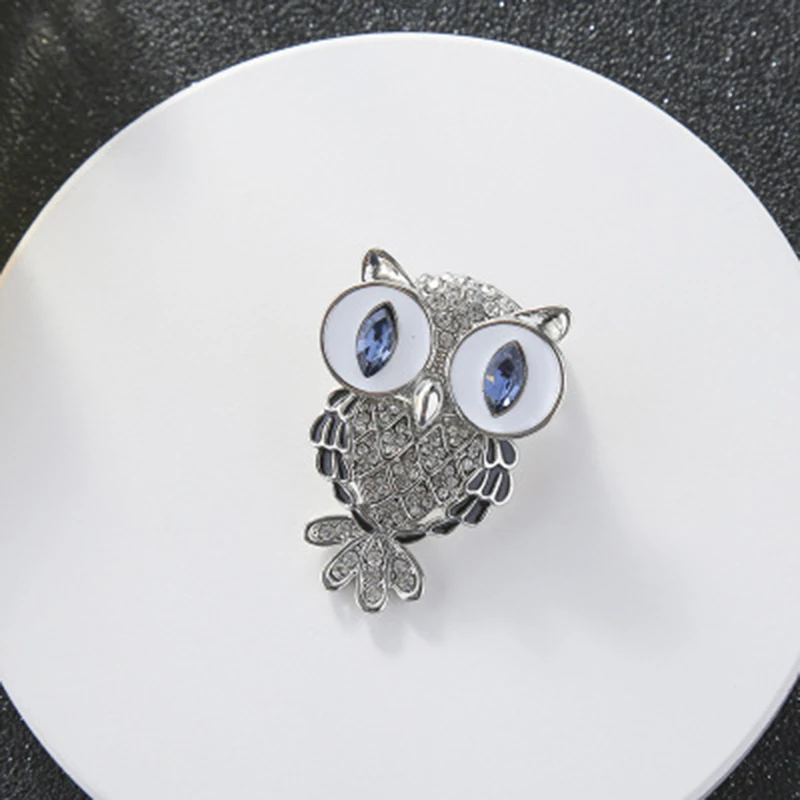  Qevila Jewelry brooch Women's Men's Owl Korean beautiful brooches silver brooch 925 sterling silver For Women Pins  Collar Gift (9)