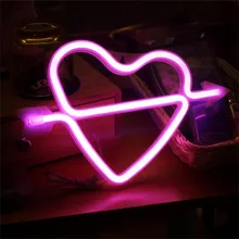 Купидон, любовь через сердце светодиодный розовый ночной ламповый светильник аксессуары креативный розовый свет любовь светодиодный ночник Горячий