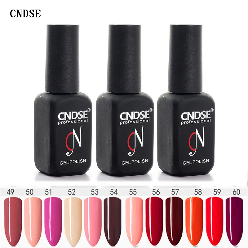 

New CNDSE 12ml UV Gel Nail Polish LED Lamp Gel Lacquer 156 Color Gel Polish Pure Colors Semi Permanent Gel Varnish Nail
