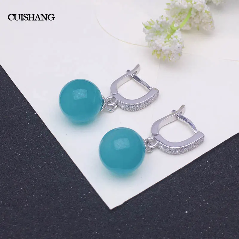 

CSJ Amazonite Drop Earring Sterling 925 Silver Fine Jewelry for Women Lady Girls Wedding Engagement Anniversary Party Gift