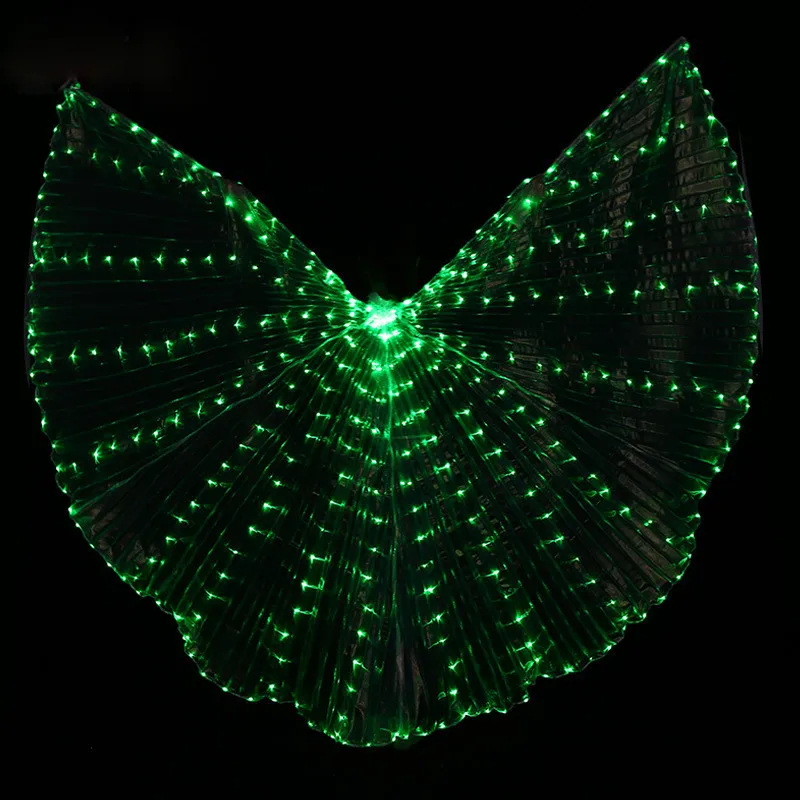 Vlinder vleugels Женская Одежда для танцев светодиодный светильник для костюма крылья для танца живота крылья костюм с палочками alas isis Крылья - Цвет: green