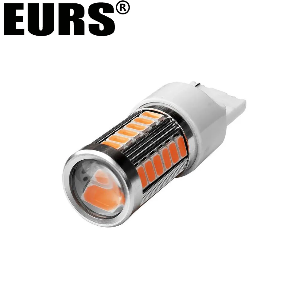 EURS 2 шт. красный белый желтый 33 SMD 5630 5730 светодиодный T20 7440 W21W WY21W мотоцикл