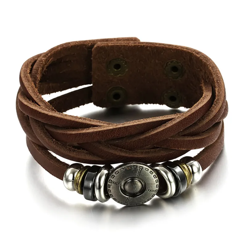 Gift Men's Fashion Bracelets & Bangles Genuine PU Leather Wristband