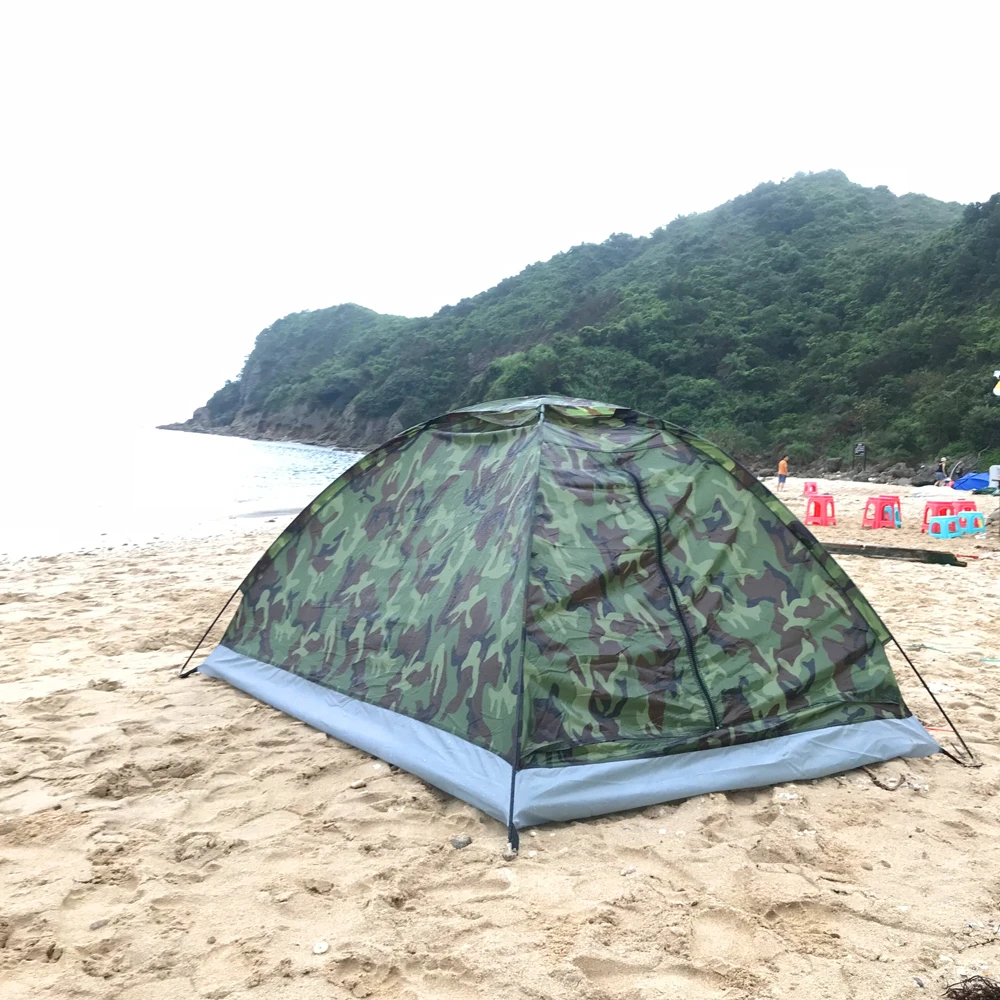 

Camping Tent for 1 Person Single Layer Outdoor Portable Camouflage Travel Beach Tent Tents Outdoor Camping