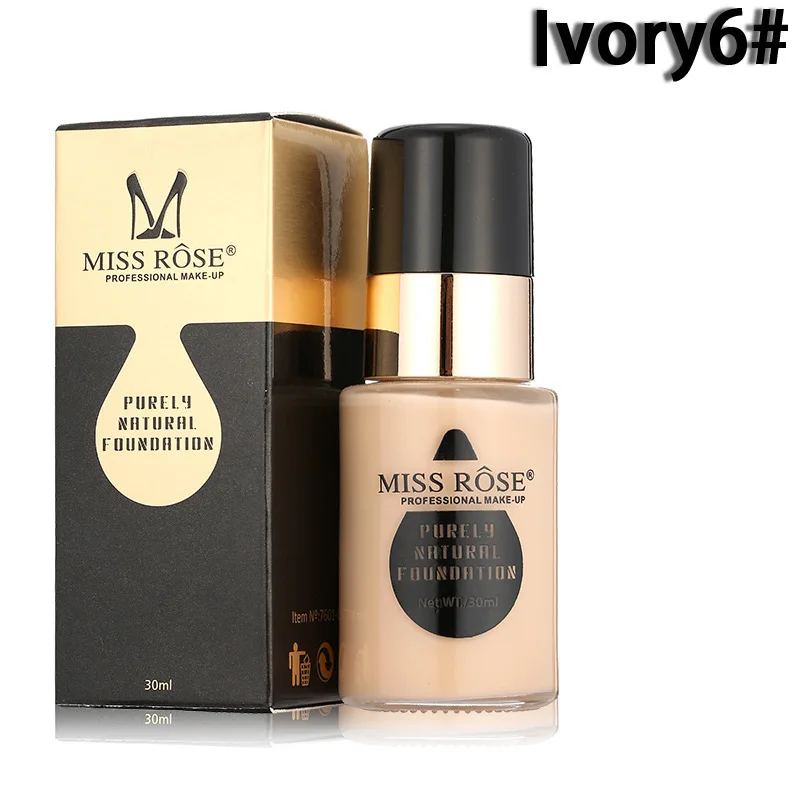 MISS ROSE 30MLGlass Bottle Foundation Repair Nourishing Concealer Foundation - Цвет: Ivory 6