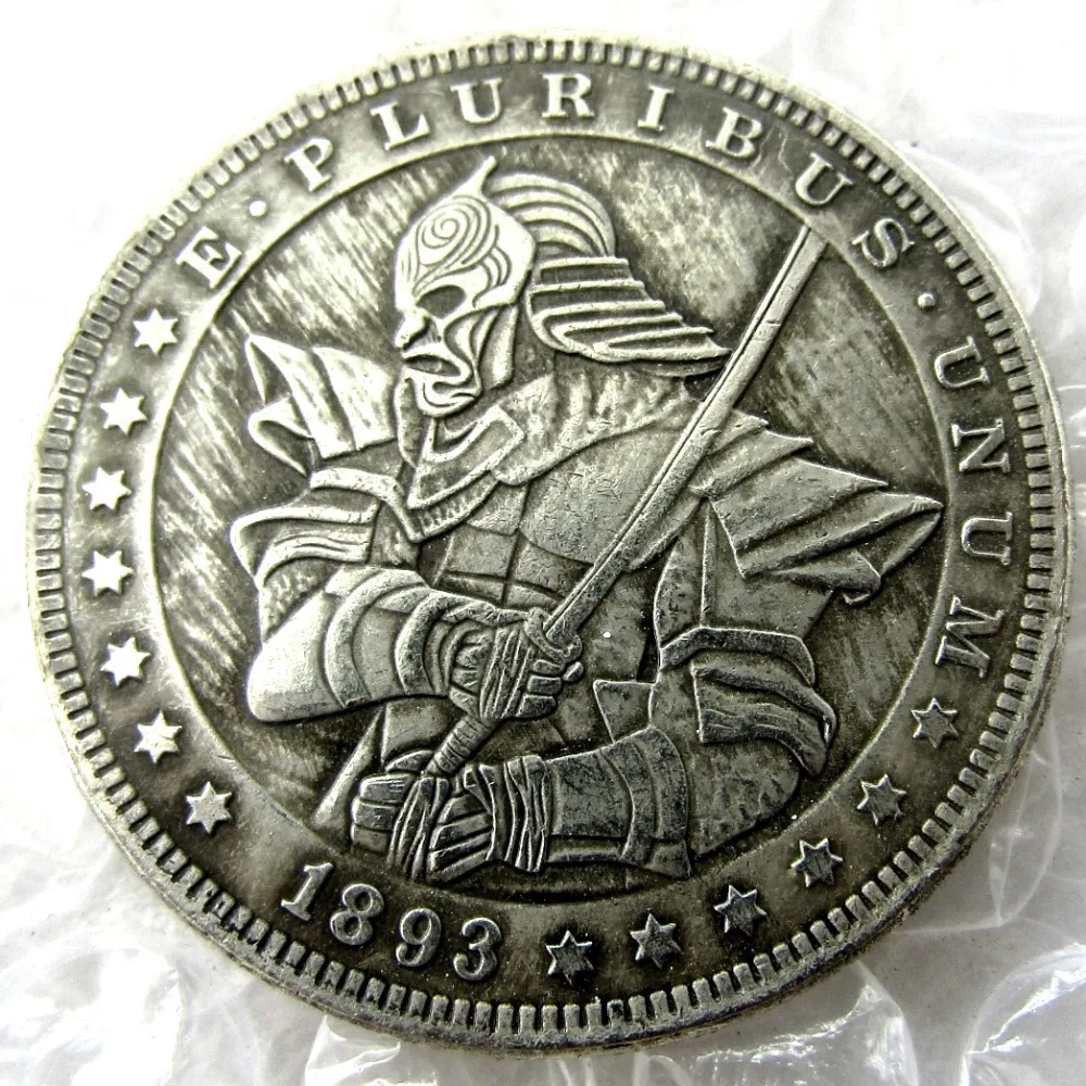 

HB(57)US Hobo 1893 Morgan Dollar In Soldier Copy Coins