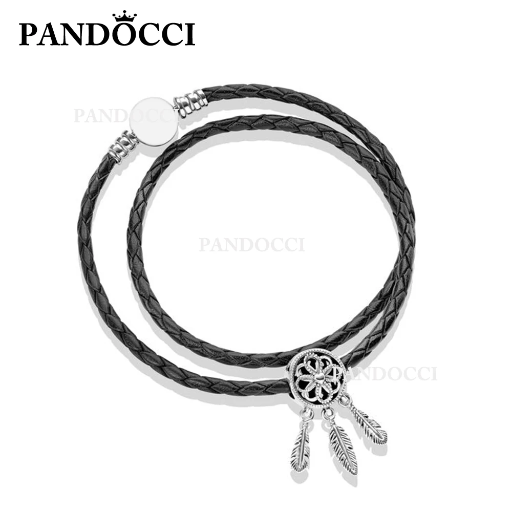 

PANDOCCI Pan 925 Sterling Silver Armband Set Diy Original Charms Jewelry Women Summer Fashion Design