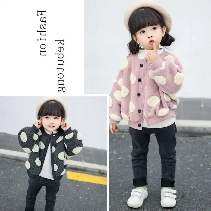 

Winter Baby Girls Jackets Cute Polka Dot Cotton Jacket Infant Clothing Baby Costume Girl Coat Children Clothing