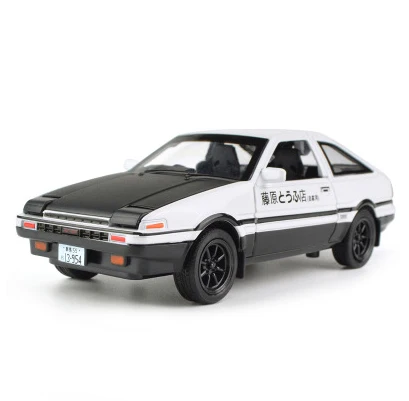 1:28 Toyota AE86 литая под давлением модель автомобиля игрушка со световым звуком для детей игрушки подарки - Цвет: A