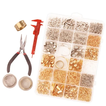 

2000Pc Mixed Jewelry Making Starter Kit Tool Findings Components Storage Box