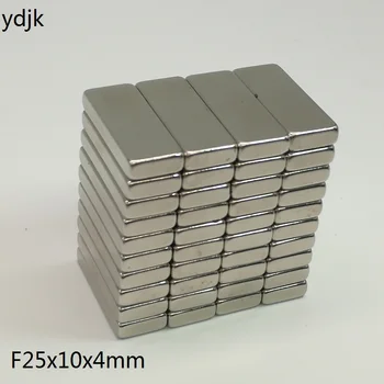 

50pcs/lot N35 Rectangular magnet 25x10x4 mm Super Strong Neodymium magnet 25*10*4 mm NdFeB magnet 25mm x 10mm x 4mm