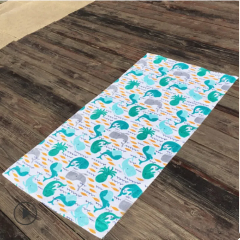 

130X65cm cartoon bath towel with ocean whale reactive print soft less lint children bath swim 100% cotton beach towel T581