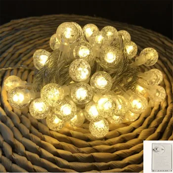 

Memory 10M 50LED String Crystal ball Light Fairy Light Bulb Waterproof Garland For Home Garden Wedding Indoor Light Decoration