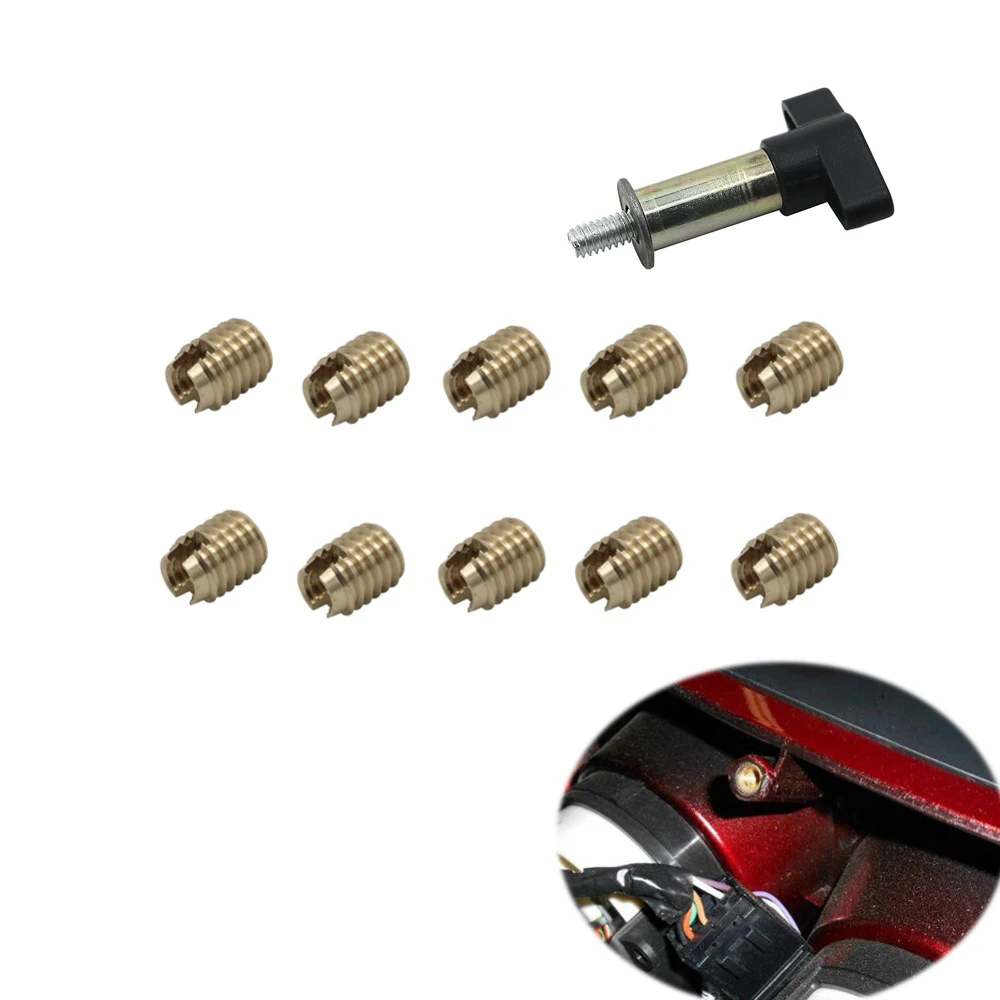 

10 Piece Replacement Batwing Fairing Brass Insert Bolt W/ Tool For Harley Touring Electra Street Glide FLHT FLHX 1996-2016