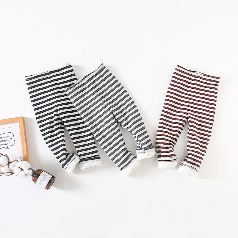 Baby Boy Pants Hot Autumn Winter Leggings Kid Girls Baby Striped Skinny Pants Warm Velvet Thick Striped Pants Trousers Bottoms Baby Boy Pants Hot Autumn Winter Leggings Kid Girls Baby Striped Skinny Pants Warm Velvet Thick Striped Pants Trousers Bottoms