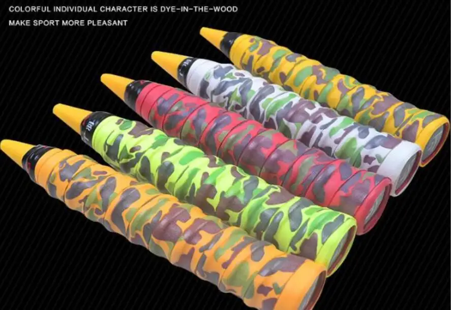 110*2.5 cm التمويه مكافحة زلة العرق الفرقة ذاتية اللصق مضرب بدمنتون Overgrip غير سامة بو مقبض التفاف 110*2.5 cm التمويه مكافحة زلة العرق الفرقة ذاتية اللصق مضرب بدمنتون Overgrip غير سامة بو مقبض التفاف