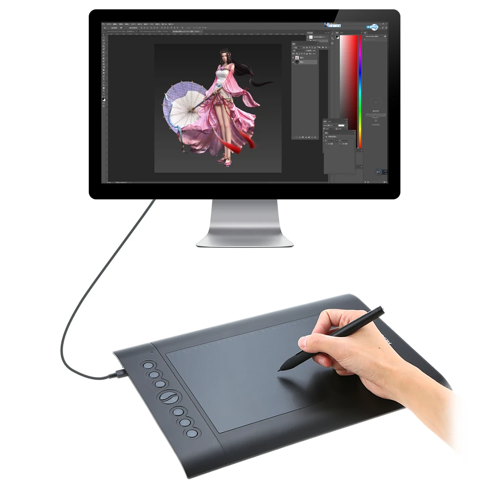 Графический планшет Huion USB H610 PRO цифровая плата перезаряжаемая ручка для