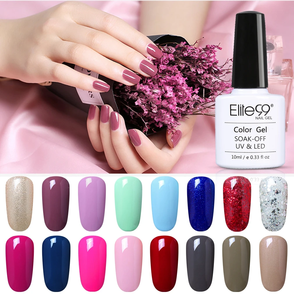 

Elite99 10ml Prue Color UV Gel Nail Polish Nail Gel Polish Vernis Long Lasting Nail Art Manicure Gel Varnishes Soak Off Lacquer