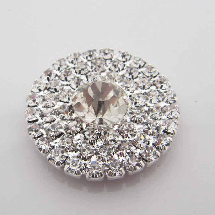 Бесплатная доставка Оптовая продажа 60 шт./лот 28 мм Rhinestone Flatback Кнопка для волос