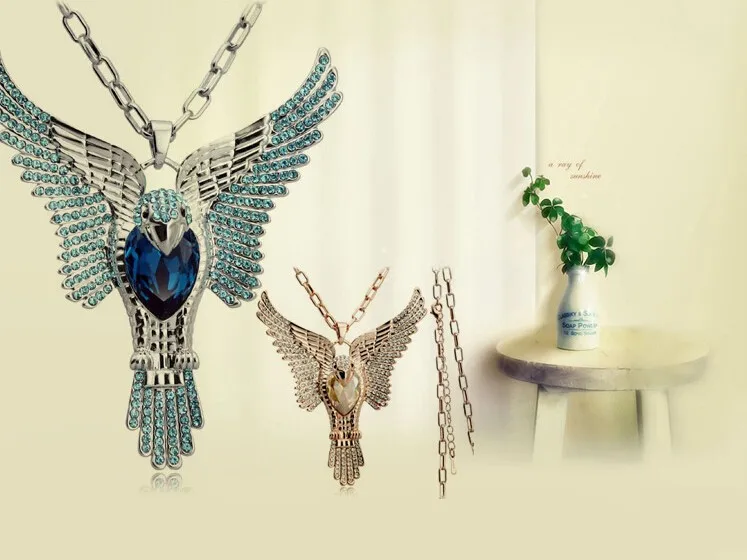 Полный AAAA+ стразы смелый бесстрашный Летающий орел подвесное ожерелье классическое цепочка для свитера модные ювелирные изделия для девочек Прямая поставка