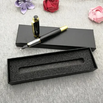 

Classical metal black Fountain Pens with gold clip 10pcs custom free with your company logo/name best heavy gift for guest