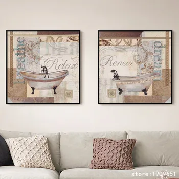 

cotton no frame pastoral bathroom bath crock canvas printings oil painting printed on cotton home wall art decoration pictures