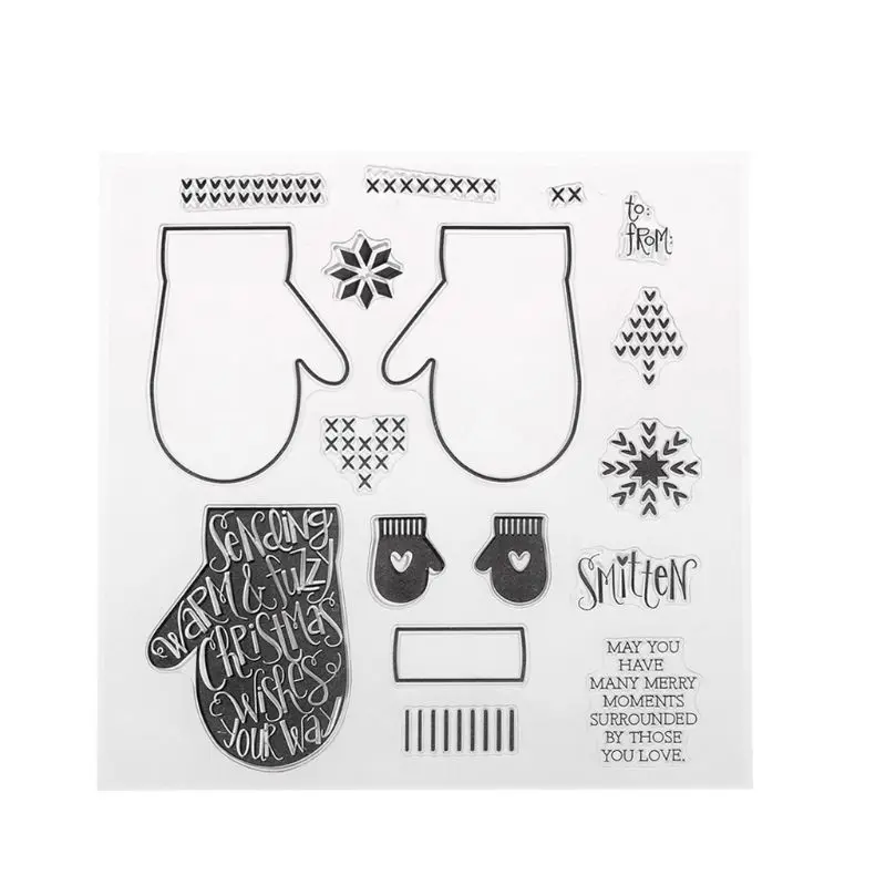 

Glove Silicone Clear Stamp Scrapbooking DIY Craft Photo Album Decor