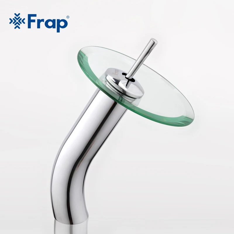 FRAP Brass circle waterfall Glass Bathroom Basin