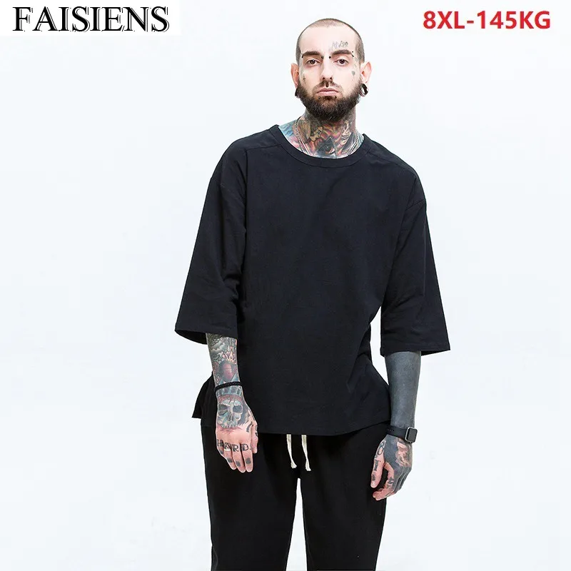 7XL 8XL Летняя мужская футболка и шорты в китайском стиле костюм Танга футболка с коротким рукавом рубашка большого размера 9XL 10XL футболки