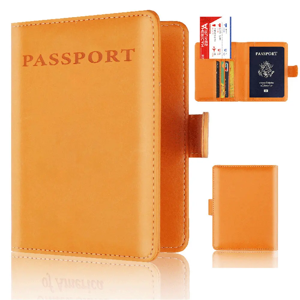 Новая Кожаная Обложка для паспорта для мужчин и женщин RFID визитница Женская дорожная Обложка для паспорта карта унисекс чехол сумка - Цвет: 3