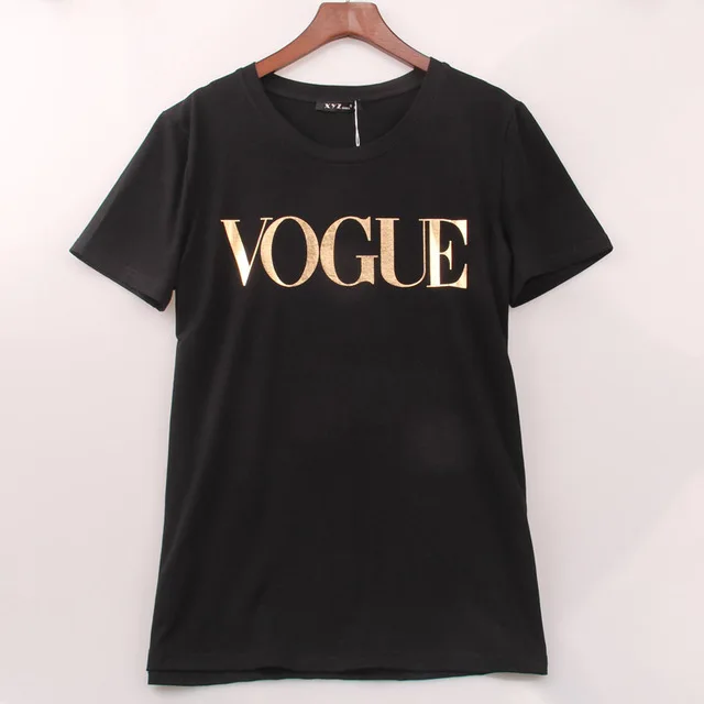 Hot Sale Plus Size S-4XL Fashion Summer T Shirt Women VOGUE Printed T-shirt Women Tops Tee Shirt Femme Tops