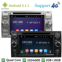 3G/4G WIFI Quad Core 1024*600 Android 5.1.1 Car DVD Player Radio Stereo GPS FM For Ford Focus Kuga Mondeo Connect Transit Fiesta