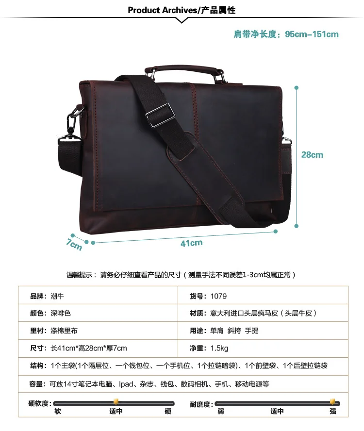 Винтаж кожа мужские сумки 2018 натуральная бизнес сумка 15 "большой ноутбук файл сумки crazy horse брендов