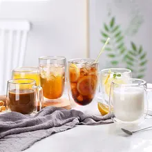 Glass Cup Coffee Mugs 80-600ml Beer Tea Glassware Clear Double Wall Kitchen Milk Dining Container Drinks Insulated Thermal Bar