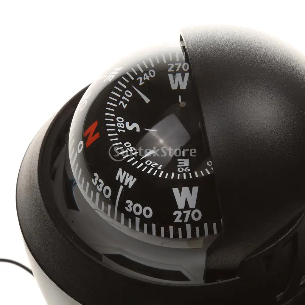 Black LED Light Dashboard Vehicle-borne Digital Compass Car Boat Compass