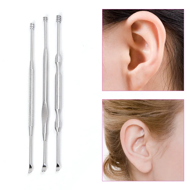 

1 pc Stainless Steel Peel Ears Silver Dig Earpick Wax Remover Curette For Cleaning Ear Spoon Clean Health Care Tool