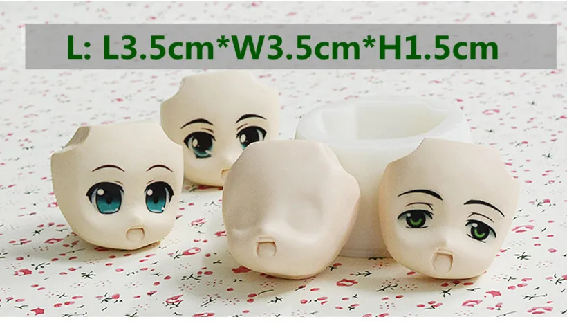 3pcs/set silicone face molds 3d silicon face mold fondant cake decorating tools set gumpaste mould kids festival cake decoration_