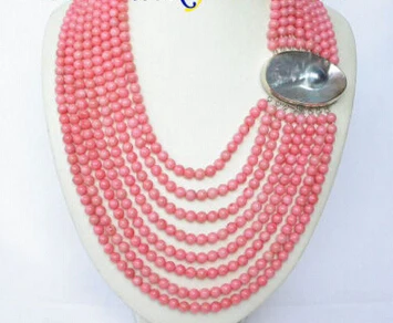 

150401 J0005 GENUINE! 8ROW ROUND PINK CORAL NECKLACE MABE PEARL free shipping USPS to ISA RUSSIA