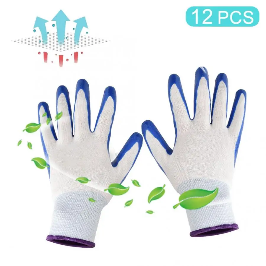 12 пар противоскользящие маслостойкие рабочие перчатки для охраны труда износостойкие защитные перчатки
