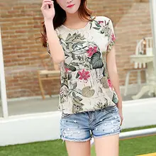 women Blouse Fashion floral print vintage Cotton and linen loose printed chiffon shirt Women elegant casual shirt women Blouse Fashion floral print vintage Cotton and linen loose printed chiffon shirt Women elegant casual shirt