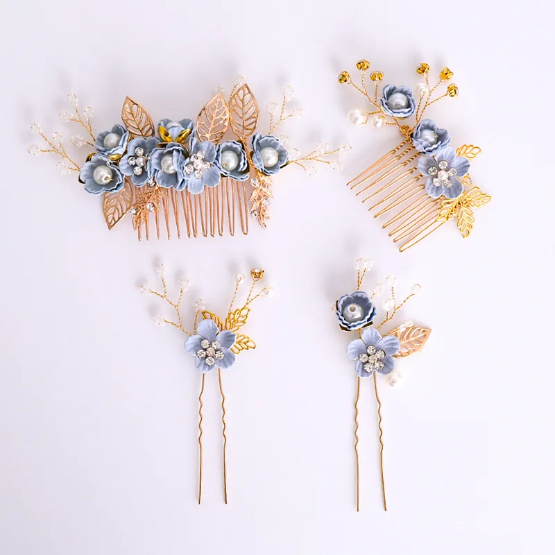 Роскошная свадебная тиара с большим жемчугом цветком кристаллом листьями