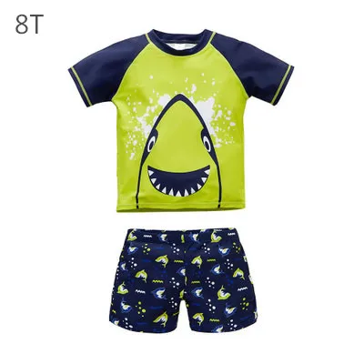 Летний Быстросохнущий раздельный купальник для маленьких мальчиков с рисунком из мультфильма, Солнцезащитный купальник,, Весенняя пляжная одежда, купальный костюм для детей, Meninos - Цвет: 21