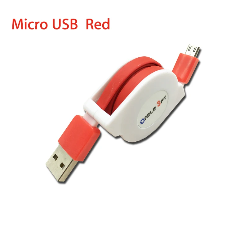2 м 3 м Micro USB Выдвижной кабель для samsung Galaxy A3 A5 A6 J3 J5 J7 huawei Y6 Y9 Nova 3i p смарт-кабель для мобильного телефона - Цвет: Red Micro usb