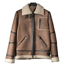 Настоящая овечья кожа, Мужское пальто, качественная натуральная овечья шерсть, черная куртка, красивая Мужская одежда, натуральная кожа, пальто, верхняя одежда 4XL