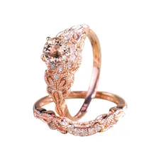 Mulheres 1 Par Anel de Moda/Set Rose Gold Filled Liga Anel de Noivado Casamento para a ocasião diferente Transporte da gota