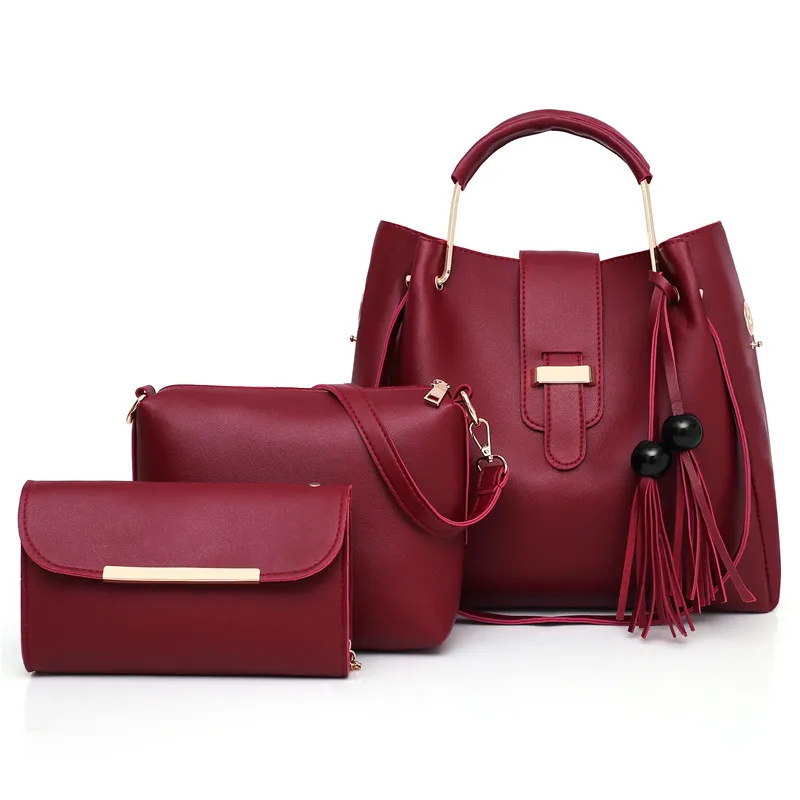 

3 Pcs/Set Totes Bolsa Fashion Women Handbags PU Leather Ladies hand bag Large Capacity Crossbody Bags Set for Women