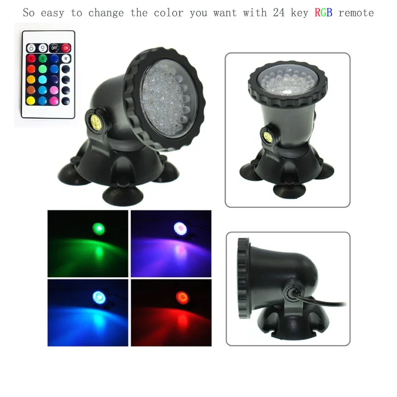10X 16 Colors Changing RGB Led Aquarium Light 4 Pin 1 36leds