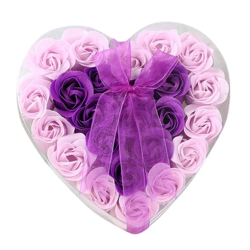 

24Pcs Heart Scented Handmade Rose Flower Soap Wedding Wreath Bridal Headdress Garland Halo wholesale Dropship Feb.26