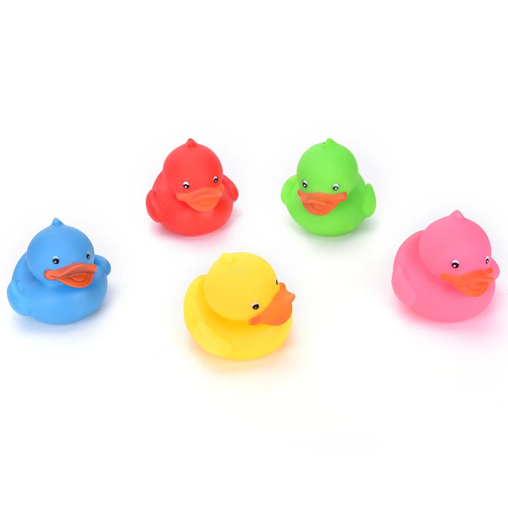 12 MINI COLOUR BATHTIME RUBBER DUCK BATH TOY SQUEAKY WATER PLAY FUN KIDS TODDLER