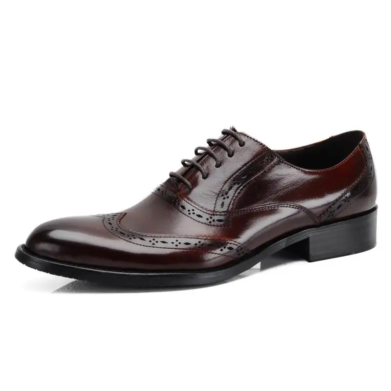 Cuero Negro Zapatos Errfc Punta 37 Ocio Marrón De Hombres Vestido marrón Británicos Brogue Negro Encaje 44 Nueva Estrecha Negocios Llegada qwppZI